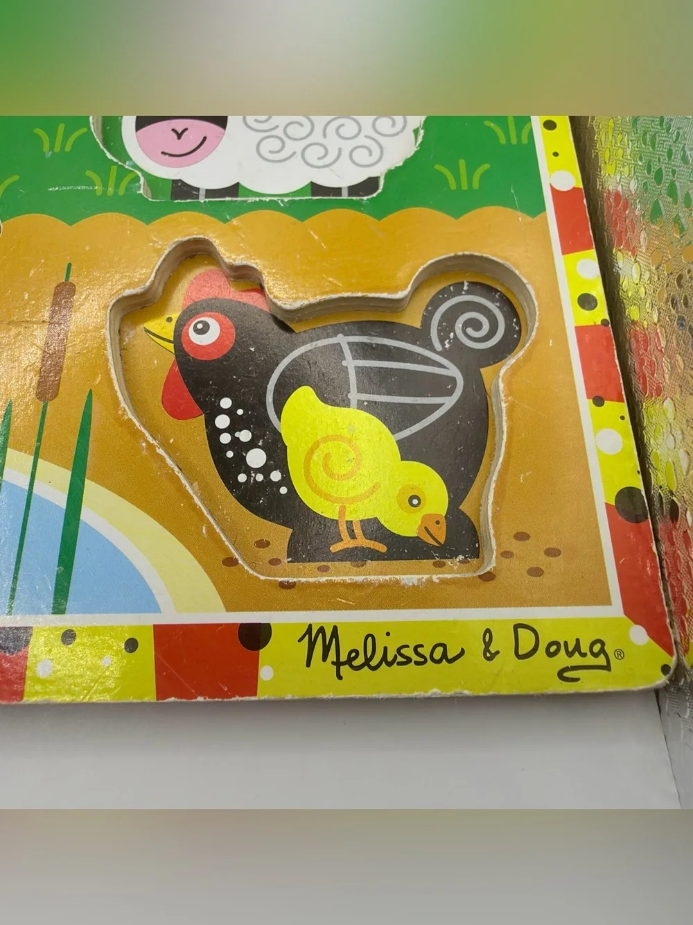 Melissa & Doug Farm Animal Wooden Puzzle - Colorful Barnyard Playset